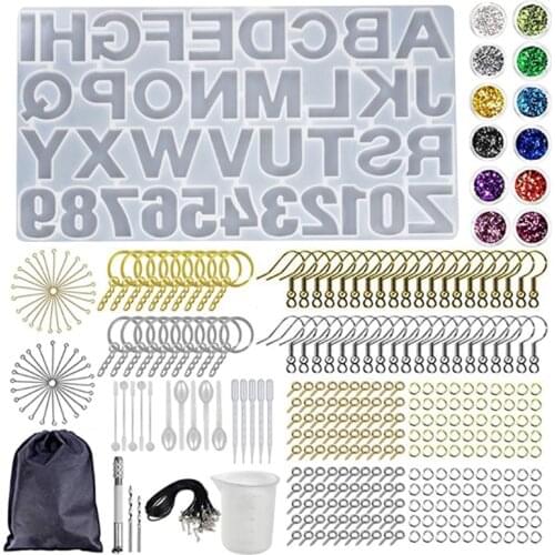 1 Set DIY Alphabet Letter Number Keychain Pendant Silicone Mould Crafts Jewelry Making Tool Crystal Epoxy Resin Mold