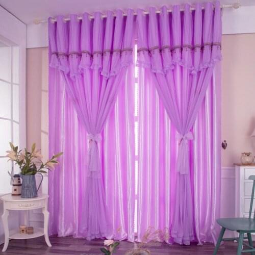 Gorgeous Wedding Curtains Set With Beads Lace for living Room Bedroom Beautiful Joyous Red Customized Wedding Decoration