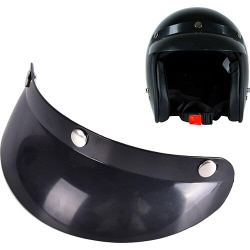 Vintage 3-Snap Motorcycle Helmet Peak Lens Open Face Sun Shade Visor Shield