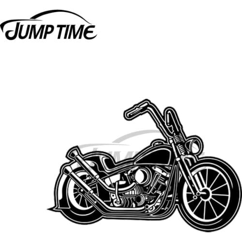 Jump Time 13 x 6.2cm For Chopper Motorcycle Car Sticker Cartoon Decal Auto Windows Laptop ScratchProof Sunscreen Vinyl Car Wrap