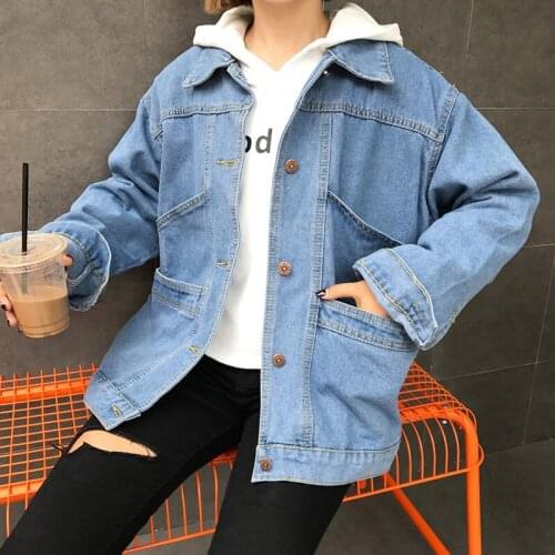 2019 Spring and Autumn denim Jacket women New Korean Loose College Casual Jacket Tide coats and jackets
