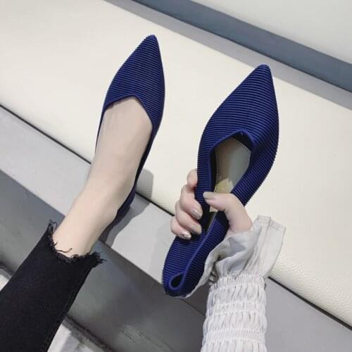 2020 Women Fashion Spring Ladies Pointed Toe Flat Shoes Ballet Shallow Shoes Loafers Slip on Casual Shoes for Women U19-04