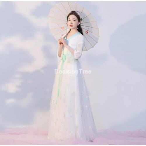 2021 hanfu women traditional chinese folk dance fairy dress court vintage princess outfit ancient costumes girl fairy cosplay