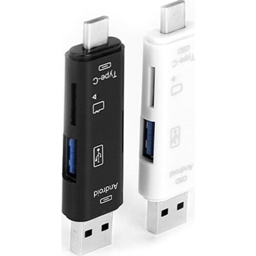 5 in 1 Type-C Micro USB OTG Dock TF Memory Card Reader Multifunction USB HUB Compact Flash Card Adapter for Laptop