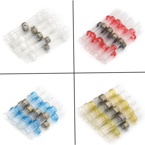 50PCS Solder Seal Wire Connectors - Heat Shrink Solder Butt Connectors - Solder Connector Kit - Automotive Marine Insulated