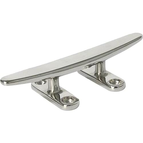 8 inch Boat Stainless Steel Cord Cleat Open Base Low Flat Marine Grade