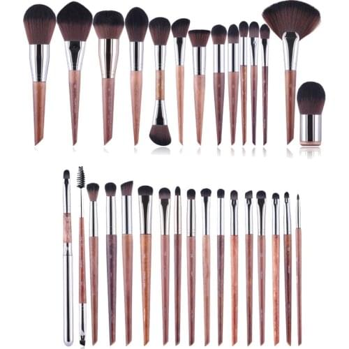 MUFE-SERIES 38-Brushes Complete Brush Set - Wooden Handle Soft Synthetic Hair Professional Beauty Makeup Brushes Kit Tools