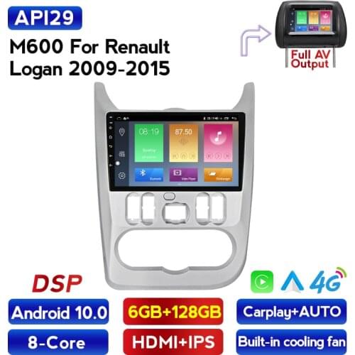 Android 10 DSP 6G+128G 9inch Car GPS Navigation Multimedia Player For Renault Logan I Sandero Lada Lergus Dacia Duster WI-FI BT