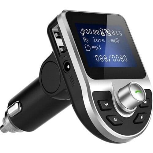 Car FM Transmitter Audio MP3 Player U Disk USB Port Wireless Handsfree Audio Receiver Kit Fast Charger LCD Display Car Adapter