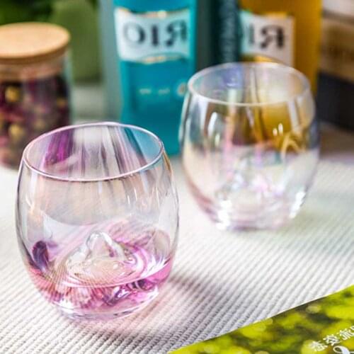 300ml Lead-free Rainbow Wine Glass Creative Teardrop Crystal Glass Cup Home Office Milk Tea Juice Coffee Mug Drinking Glasses