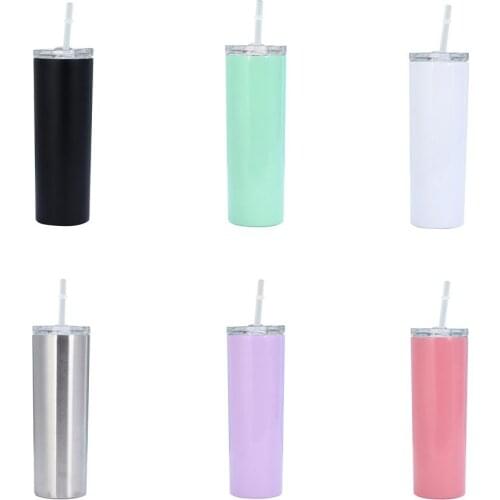 Water Bottle Stainless Steel 20oz Tumblers With Lid Straw Skinny Cup Coffee Mugs Double Wall Vacuum Flask Insulated Cup Thermos