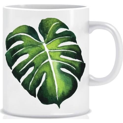 Custog Porcelain Mug Fun Design For Coffee Funny Gifts for Women and Men 12oz Customize Leaf