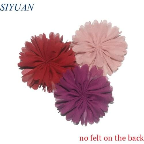 10pcs/lot 3.5'' Large Chiffon Fabric Flower With Hair Clip No Felt Hair Accessories Kids Dress Apparel Decor TH278