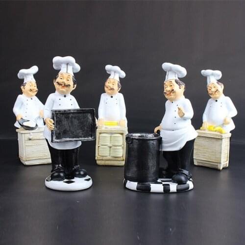 Creative Resin Chef Sculpture Ornaments Living Room Wine Cabinet Desktop Statues Furnishings Crafts Home Decoration Accessories