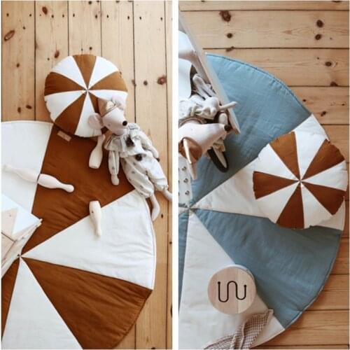 Baby Crawling Carpet Play Mat Circular Windmill Childrens Soft Cotton Baby Crawling Toy Mat