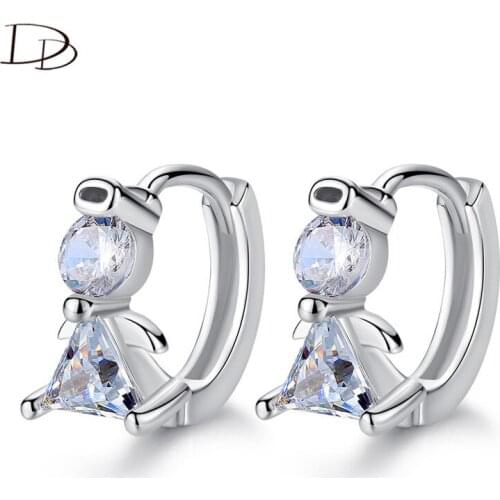 DODO Fashion Little Angle Hoop Earrings For Women Triangle AAA Zircon Brincos Femme Kpop Hot Sale Lovely Earring Jewelry E285