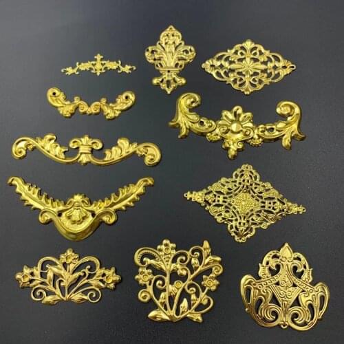 10pcs/lot Filigree Metal European classic retro pattern For Jewelry Making DIY Accessories Box decoration Cosplay