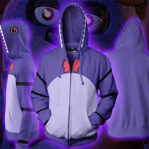 FNAF Cosplay Costume Hoodie Freddy Cosplay Costume Warm Bear print Coat Jacket Autumn Winter Funny Hooded Sweatshirts