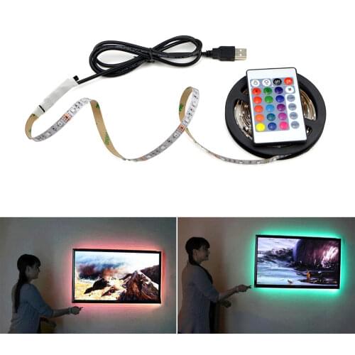 USB LED Strip lamp 2835SMD DC5V Flexible LED light Tape Ribbon 1M 2M 3M 4M 5M HDTV TV Desktop Screen Backlight Bias lighting