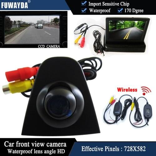 FUWAYDA wireless CCD HD night vision car rear view camera front view front 4.3" foldable monitor For Honda Accord CRV Odyssey