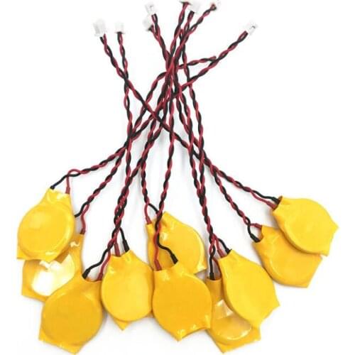 Lot 100pcs Notebook BIOS CMOS Laptop Motherboard PC PLC 3V CR2032 2032 Li-ion Cell Button Battery with Wire 2Pin Cable