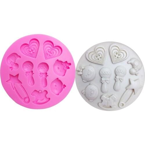 M0126 Baby Love Trojan and duck Fondant Cake Silicone Mold Cake Decoration DIY Baking Tools