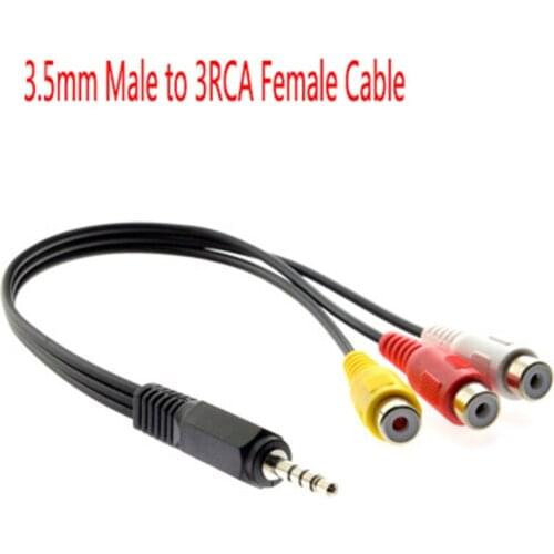 Mini AV Male To 3RCA Female M/F Audio Video Cable Stereo Adapter 3.5mm Aux Stereo Audio RCA AV Audio Video Adapter Cord