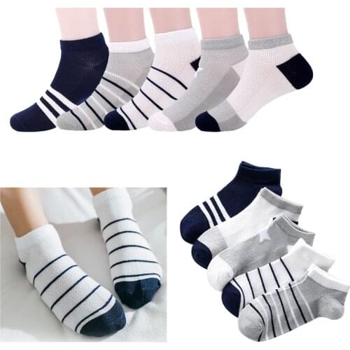 10pcs/5pairs Children Sock Sports Girls Boys Sokcs Unisex Cotton Stripe Breathable Chaussette Enfant Garcon Skarpetki Dla dzieci