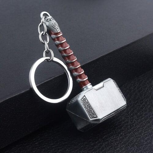 2021 New Thor Hammer Metal Keychain Men Women Car Keyring Movie Fans Accessories Hot