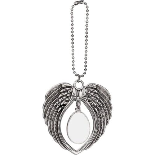 2021 New Angel Wing Sublimation Blank Pendant Heat Transfer Double-sided Printing Car Hanging Ornaments for Auto Home Decor