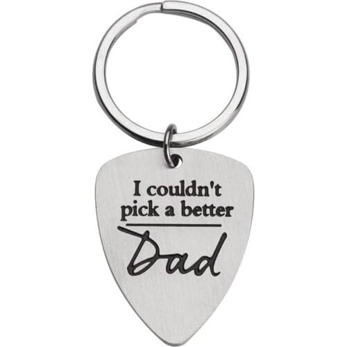 Father Day Gifts for Men Dad Stepfather Keychains for Men I Couldn't Pick A Better Dad Guitar Pick Gift from Wife Daughter Son