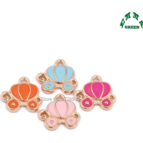 Carriage Charms for Jewelry making Enamel Charms 10pcs 12mm Cinderella Carriage Charm Pendant Metal Charm for bracelet