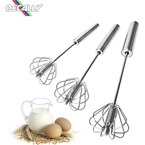 Semi-automatic Egg Beater Manual Self-rotating Corolla Stainless Steel Hand Blender Egg Stiring Cream Stirring Kitchen Tools