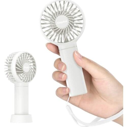 EasyAcc Mini Portable Fan 3350mAh Battery USB Rechargeable Fan 3 Speed Wind Control Lasting 5.5-17 Hours with Removable Base