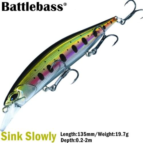 BATTLEBASS 2020 NEW Metal spoon Minnow Fishing Lures 135mm 19.7g Slience Sinking High Quality Hard Baits good Action Wobblers