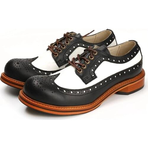 New High Quality Vintage Men Casual Boots Real Cow Leather Tooling Ankle Boots Autumn Round Toe Work Platform Motorcycle Boots