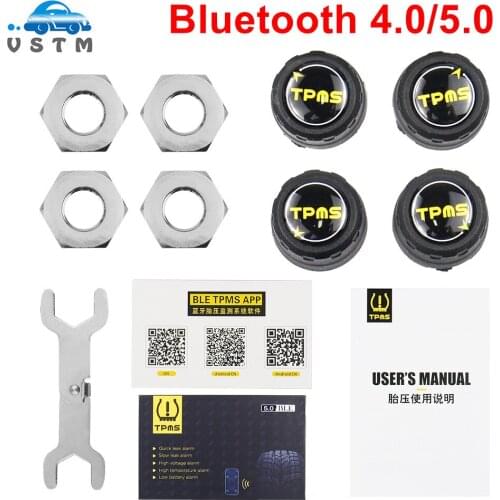 TPMS Tire Pressure Alarm system Sensor For Motorcycle/Car tpms Bluetooth 5.0 4.0TMPS Android/IOS Tyre Pressure Monitoring System