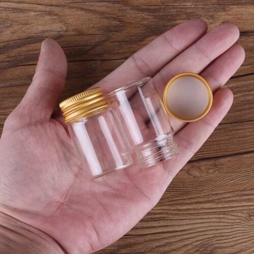 5pcs 20ml 30*50mm Glass bottle with Golden Aluminum Caps Potion bottles Glass Jars Spice Jars Glass Drifting for Art Craft