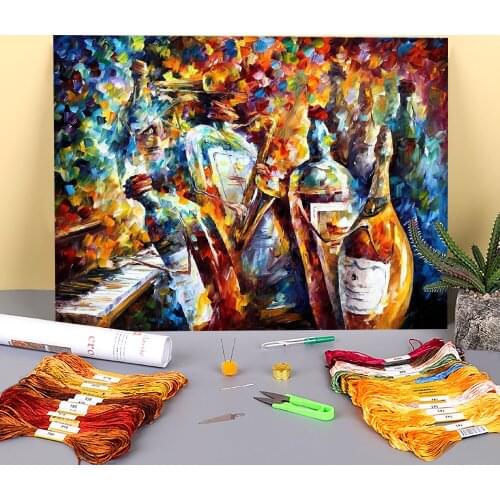 Wedding Anniversary Printed Fabric 11CT Cross-Stitch Full Kit DIY Embroidery DMC Threads Sewing Knitting Handicraft Decor