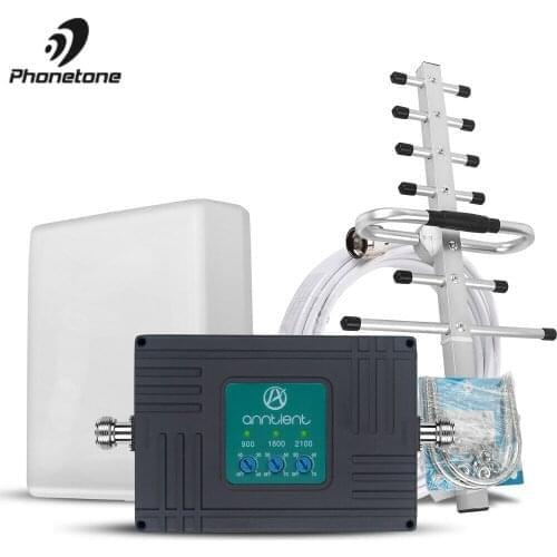 2G 3G 4G LTE Mobile Cell Phone Signal Booster 900/1800/2100MHz for France Australia Vodafone Optus Home Use Repeater Antenna Set