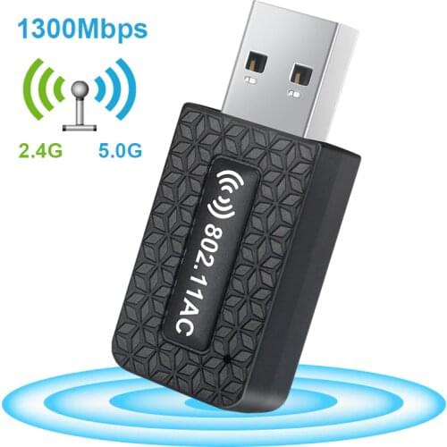 5Ghz WiFi Adapter USB 3.0 Long Range WiFi Antenna Ethernet Adapter Wi Fi Dongle For PC Laptop 1300M Wi-Fi Receiver Network Card