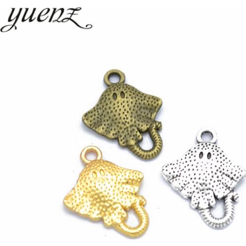 YuenZ 20pcs 4 color Antique Sliver animal Devil fish Charm DIY metal charms for jewelry making 20*15mm D712