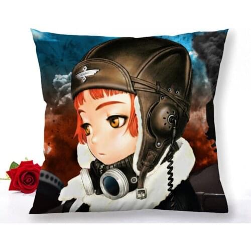 Custom Last Exile Animation Pillowcase Home Decoration Satin Fabric Square Pillowcase 40x40cm 60x60cm Bedroom Pillow Cover 1.15