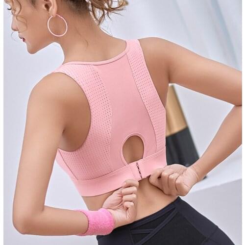 Women Sports Bras Gather High Impact Gym Bra Yoga Running Crop Tank Tops Girls Fixed Latex Pad Vest Quick Dry Active Wear Female