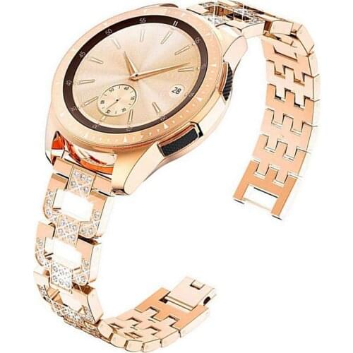 22mm 20mm D Shape Women Diamond Strap for Samsung Galaxy Watch 3 Band 41mm 45mm 42mm 46mm Active 2 Bracelet Bling Wrist Belt