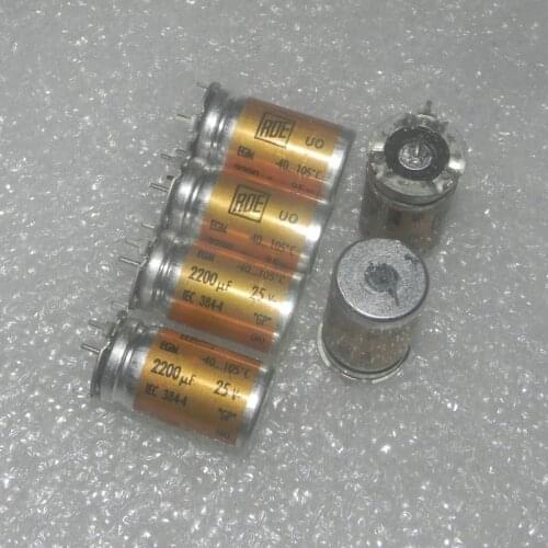 1pcs/1 lot German gold equipped ROE 25V2200uf EGN amp DAC in-line gold equipped with fever filter electrolytic capacitor