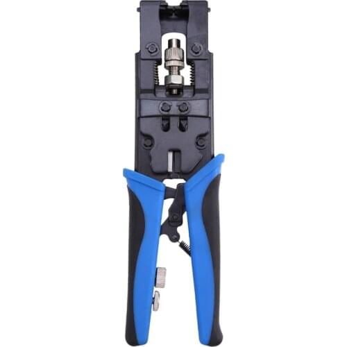 1pc Durable Coax Compression Crimper Tool BNC/RCA/F Crimp Connector RG59/58/6 Cable Wire Cutter Adjustable Crimping Plier