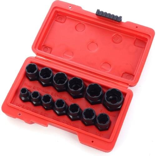 13Pcs/set Nut extractor Nut Screw Remover Extractor Socket Tool Kit Bolt Nut Screw Removal Socket Wrench Hardware tool