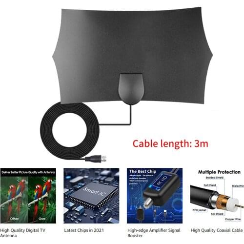 Antenna Amplifier 300 Mile Range HD 4K TV Antenna 1080P Digital TV Stick Digital Indoor HDTV Signal Receiver Amplifier