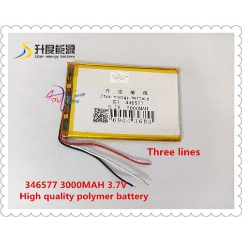 3.7V 3000mAH 346577 Polymer lithium ion / Li-ion battery for tablet pc cell phone mp5 mp4 mp3 dvr